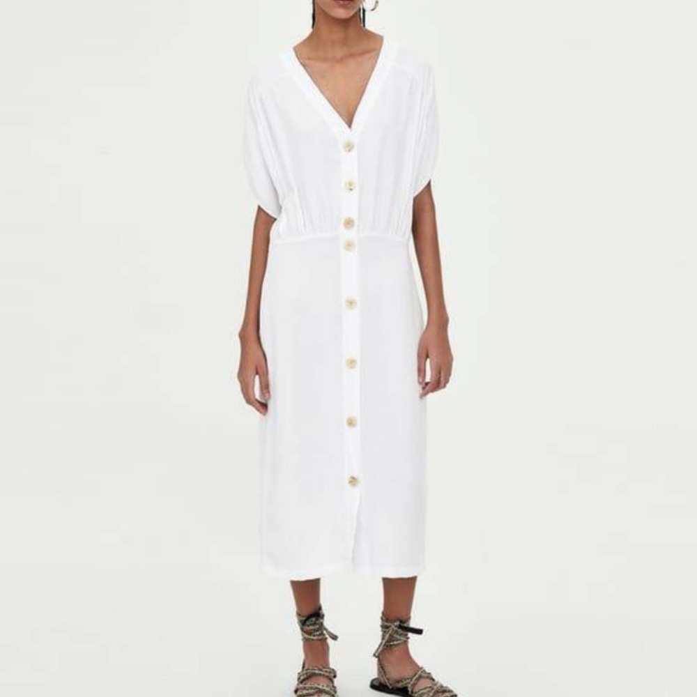White trf button dress size extra small from Zara